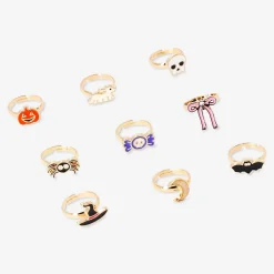 Adjustable children's rings in Halloween designs - 9 pcs