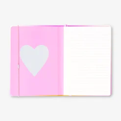 A5 gradient notebook with charms and heart mirror