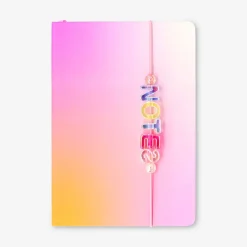 A5 gradient notebook with charms and heart mirror