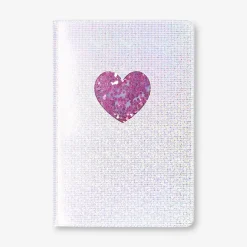 A5 holographic notebook with heart
