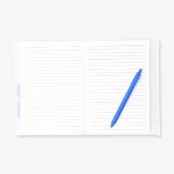 A6 leaf notebook with zip pocket and stickers