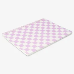 A4 notebook with pink checkered plastic cover
