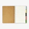 A5 notebook with tabs and craft paper cover