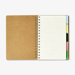 A5 notebook with tabs and craft paper cover