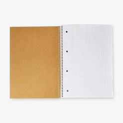 A4 spiral-bound grid notebook with craft paper cover