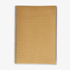 A4 spiral-bound lined notebook with craft paper cover