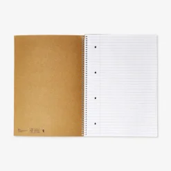 A4 spiral-bound lined notebook with craft paper cover