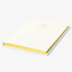 A5 white notebook with fabric cover