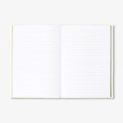 A5 white notebook with fabric cover