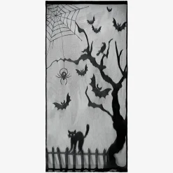 Bats and spiders Halloween curtain - 213x102 cm