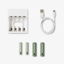 Battery charger. With rechargeable batteries