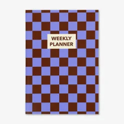B5 chequered soft cover weekly planner - English