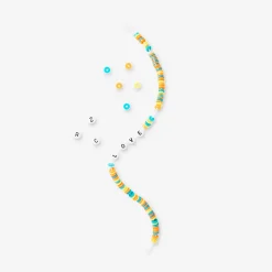 Bead set with string - Tropical colours and letters