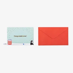 Birthday card - Cat with presents and pull out feature
