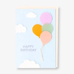 Birthday card - Flying balloons