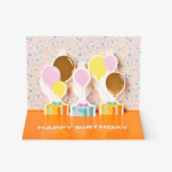 Birthday card with pop up balloons