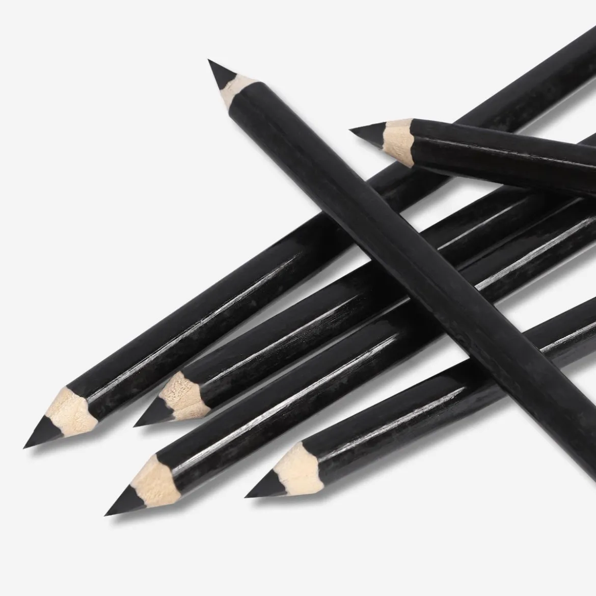 Black Charcoal Pencils - 6 pcs