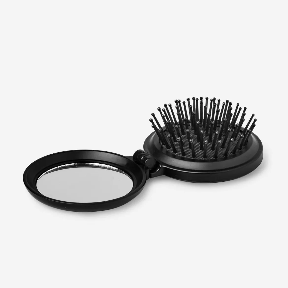 Black hairbrush with mirror