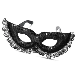 Black lace party glasses - For adults