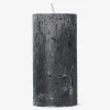 Black Rustic Pillar Candle - 12 cm