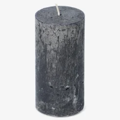 Black Rustic Pillar Candle - 12 cm