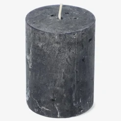 Black Rustic Pillar Candle - 8 cm