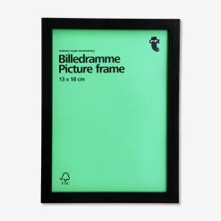 Black wood picture frame - 13x18 cm