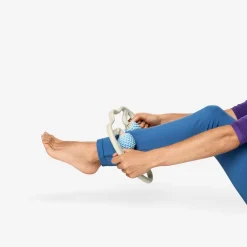 Blue and beige massager for leg