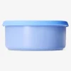 Blue ceramic food container with silicone lid - 19 cm
