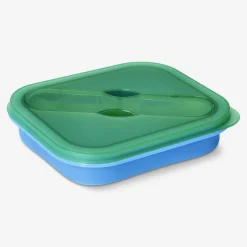 Blue collapsible lunchbox with spork - 600 ml