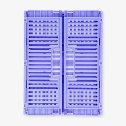 Blue collapsible storage box with lid - 28x28 cm