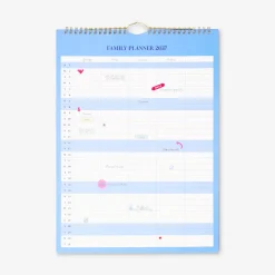 Blue family planner for hanging 2027