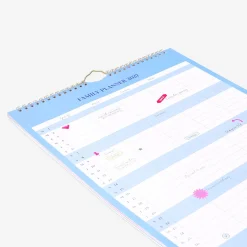Blue family planner for hanging 2027
