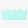 Blue felt storage basket with scalloped edges - 15x20 cm