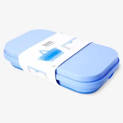 Blue foldable picnic box with table