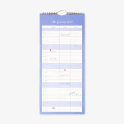 Blue monthly calendar for hanging 2027