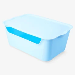 Blue storage box with lid - 26x40 cm
