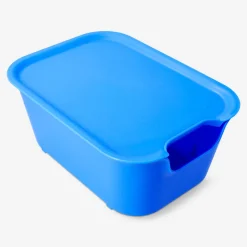 Blue storage box with lid - 19x26 cm