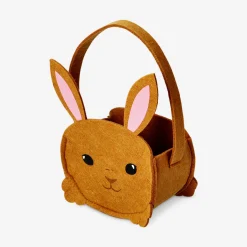 Brown bunny felt Easter bag - 22 cm