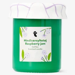 Candle shaped as jam jar - Raspberry jam fragrance