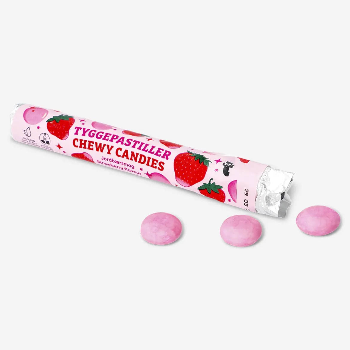 Candy chewy roll. Strawberry flavour