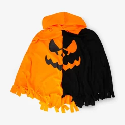 Cape wtih pumpkin in black and orange - 4 to 8 years