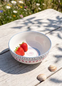Ceramic bowl with dots and seashell - 12 cm