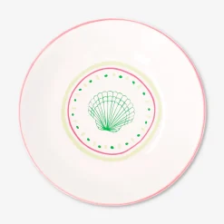 Ceramic bowl with dots and seashell - 15 cm