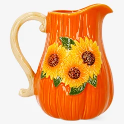 Ceramic jug with embossed sunflowers - 1,12 L