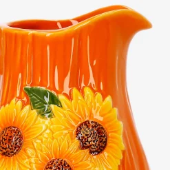 Ceramic jug with embossed sunflowers - 1,12 L
