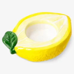 Ceramic lemon tealight holder - 11 cm