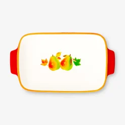 Ceramic oven dish with fall design - 28x16 cm