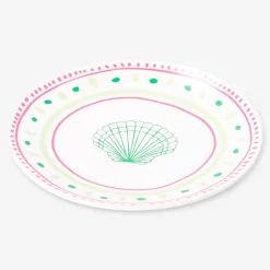 Ceramic plate with dots and seashell - 16 cm