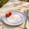 Ceramic plate with dots and seashell - 20 cm